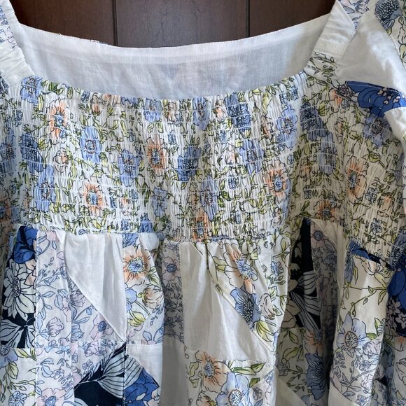 Squareneck cotton voile dress in patchwork floral - J Crew - XL - POCKETS - Picture 9 of 12